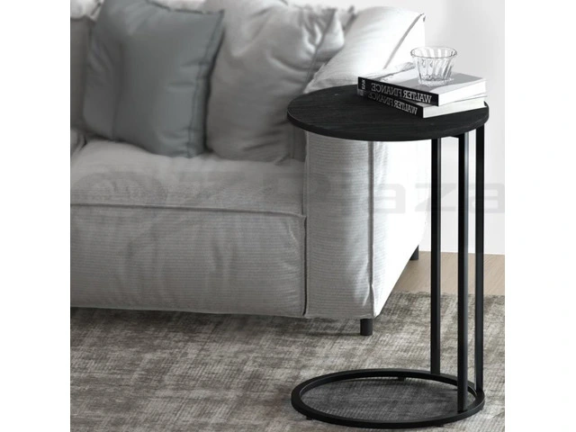 Artiss Round Black Coffee Side Table for Modern Living Spaces photo 1