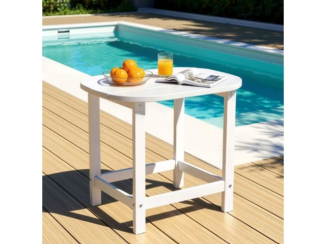 Gardeon White HDPE Outdoor Side Table for Patio & Garden Spaces photo 1