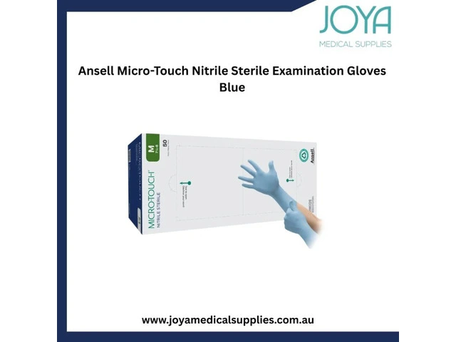 Ansell Micro-Touch Nitrile Sterile Examination Gloves Blue - Joya Medical Supplies photo 1