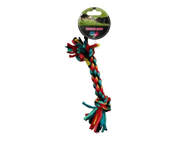 Paw Play Stretch Rope Bone 21 Cm | Dog Tug & Chew Toy | VetSupply Australia photo 1