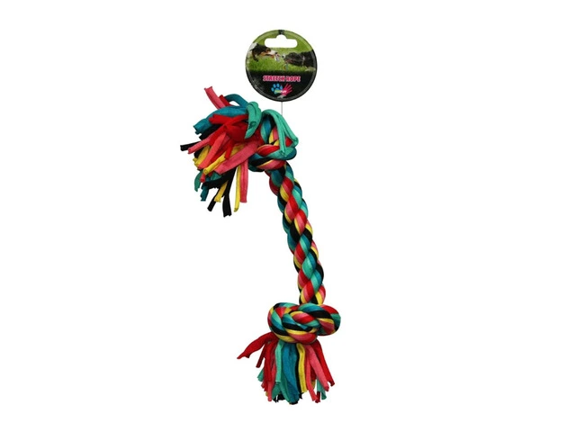 Paw Play Stretch Rope Bone 36 Cm | Interactive Dog Toy | VetSupply Australia photo 1