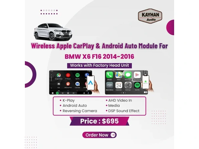 Wireless Apple CarPlay & Android Auto Module For BMW X6 F16 2014-2016