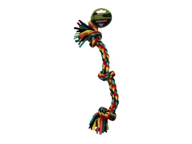 Paw Play Stretch Rope 3 Knot 38 Cm | Dog Tug Toy | VetSupply Australia photo 1