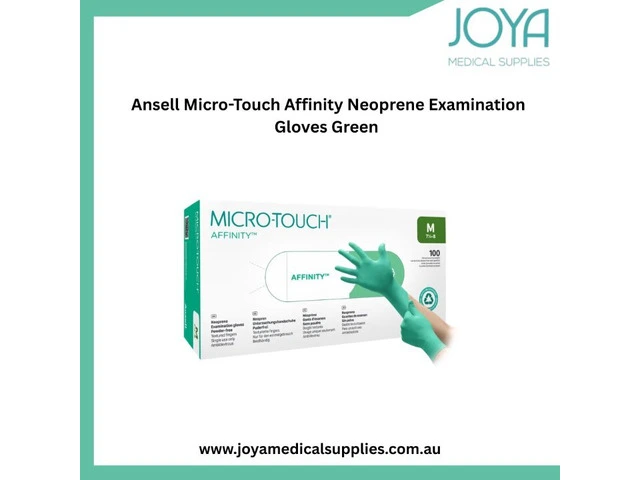 Ansell Micro-Touch Affinity Neoprene Examination Gloves Green - Joya Medical Supplies photo 1