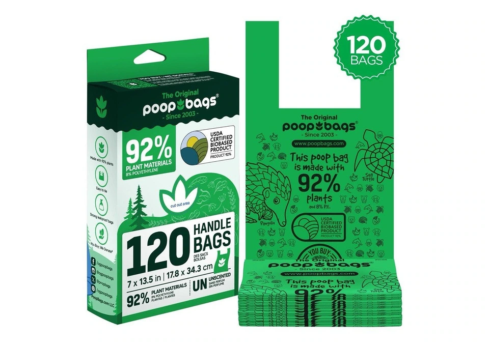 Poop Bags Handle Tie 120 Count Recycled | Dog Waste Bags | VetSupply