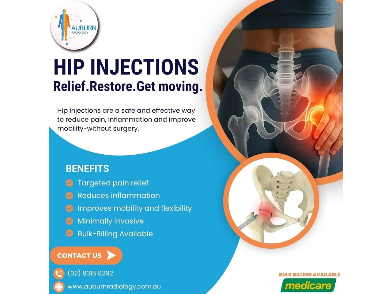 Hip Injections at Auburn Radiology. (02) 8315 8292 photo 1