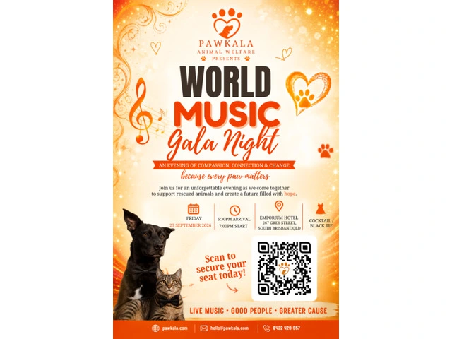 World Music Gala – Pawkala Animal Welfare Charity Gala Dinner