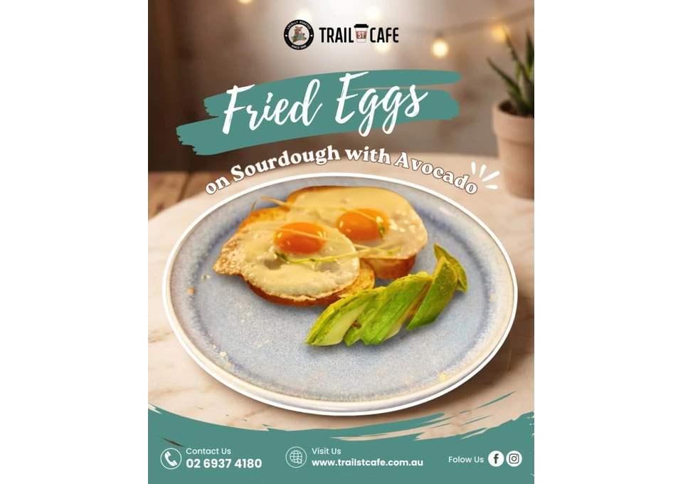 Fried Eggs on Sourdough with Avocado – Fresh Breakfast at Trail St Cafe photo 1