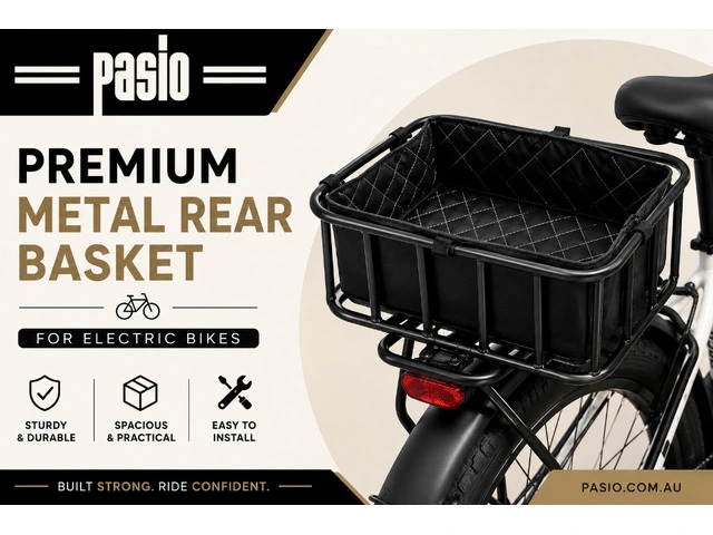 Premium Metal Rear Basket for Electric Bikes | Pasio photo 1