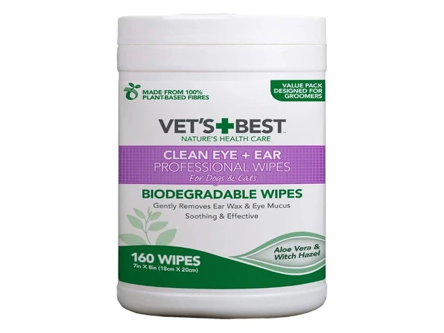 Vet's Best Clean Eye + Ear Wipes for Dogs & Cats 160 Pieces | VetSupply Australia
