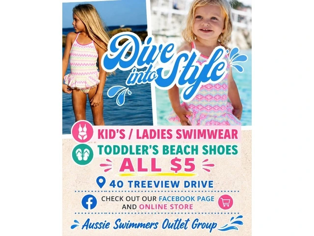 Baby/ kids and ladies swimwear and toddlers beach shoes $5 each photo 1