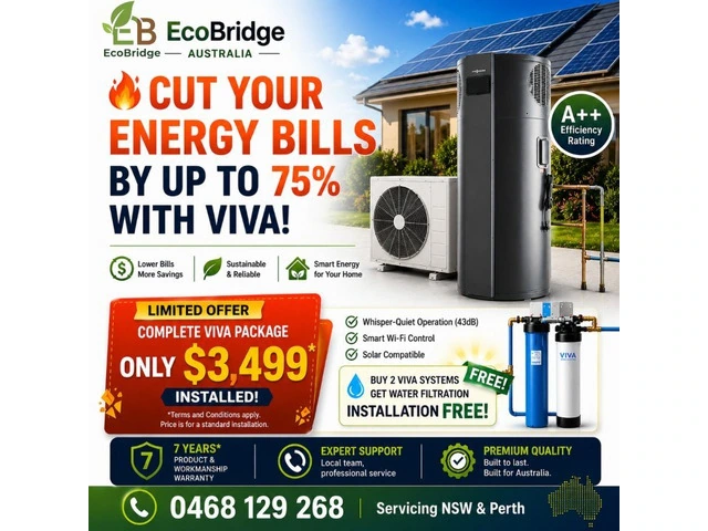 VIVA Hot Water Heat Pump – Cut Energy Bills by Up to 75% | $3,499 Installed photo 1