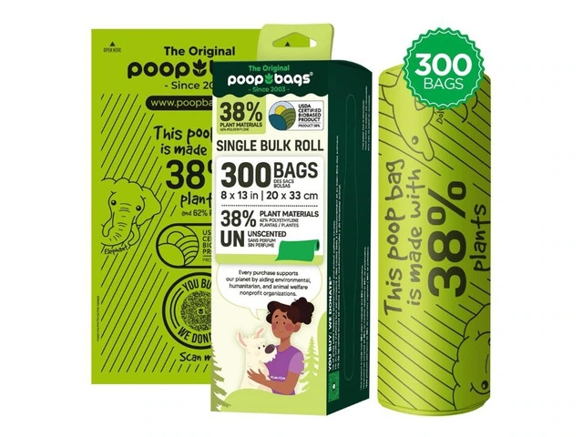 Green Dog Poop Bags Bulk Roll 300 Pack | VetSupply Australia