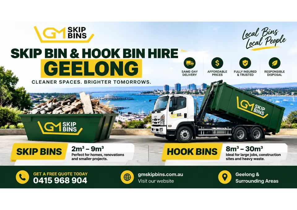 SKIP BIN & HOOK BIN HIRE GEELONG — GM SKIP BINS photo 1