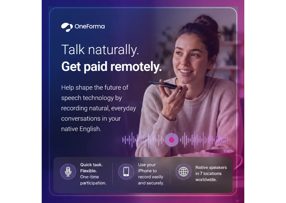 Remote Paid Audio Recording Project for Native English Speakers