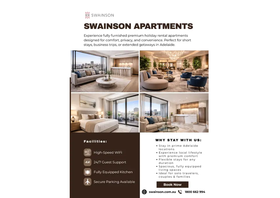 Serviced Apartments Adelaide for Comfortable Short Stays | Swainson