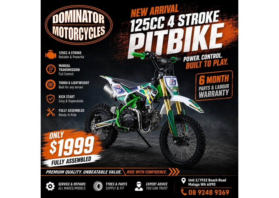 Dominator 125cc 4 stroke manual dirt bike