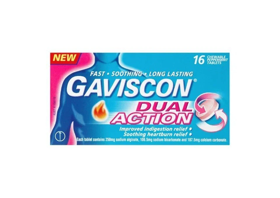 Gaviscon Dual Action Indigestion Chewables – 16 Tablets photo 1