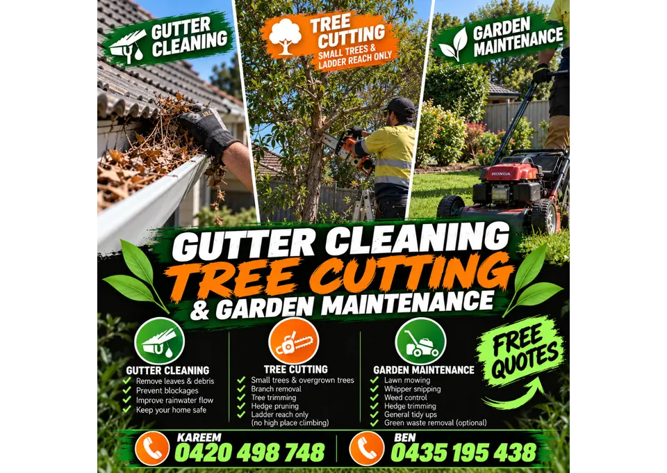 Gutter cleaning, Tree cutting and Gardening maintenance photo 1