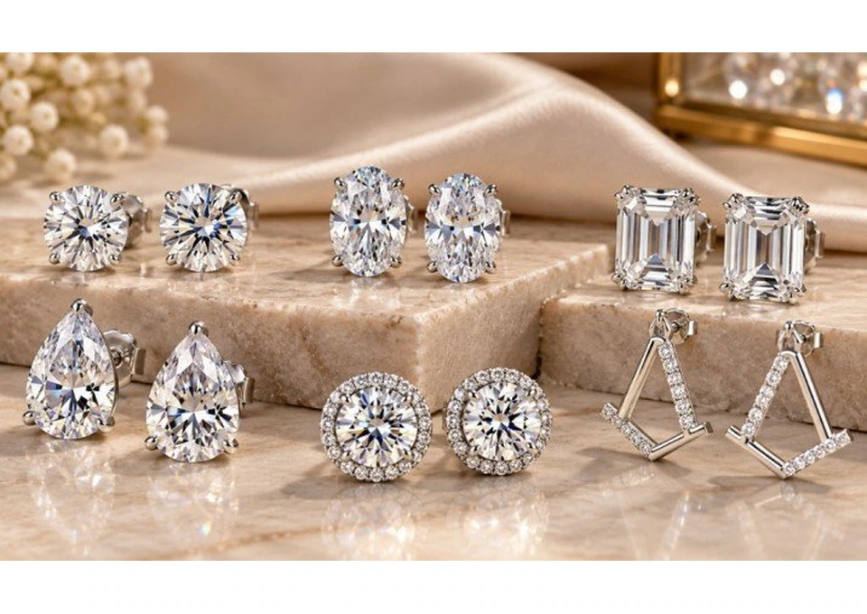 Shop Stunning Moissanite Earrings in Australia photo 1