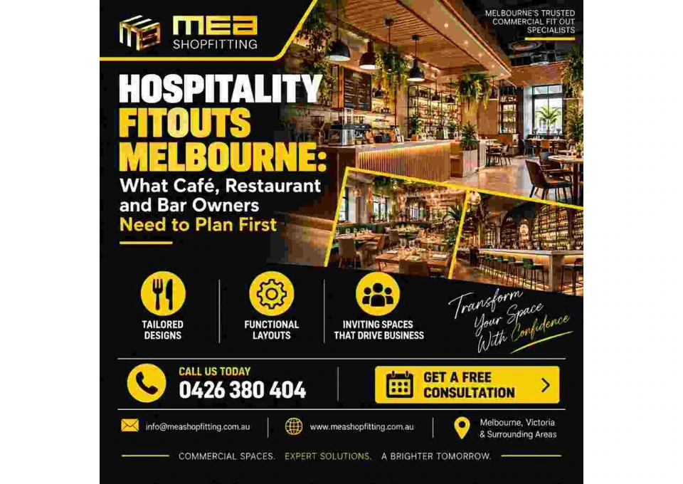 Hospitality Fitouts Melbourne – Transform Your Café, Restaurant or Bar with MEA Shopfitting photo 1