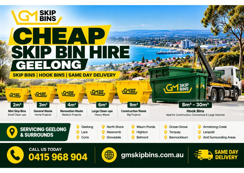 Cheap Skip Bin Hire Geelong | Skip Bins and Hook Bins | Same-Day Delivery | GM Skip Bins photo 1