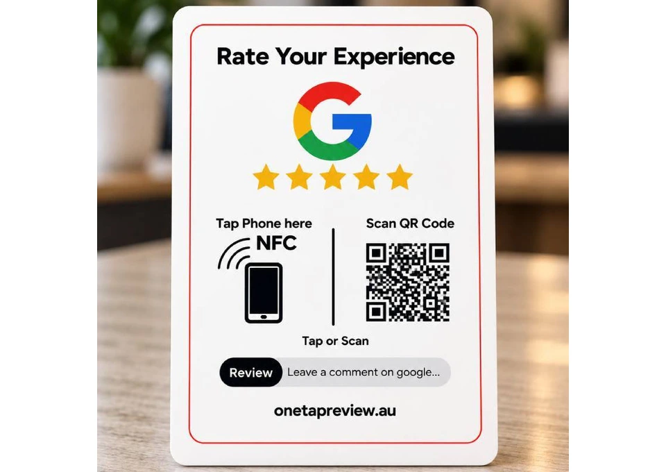 Google Review Cards in Sydney with NFC and QR Codes