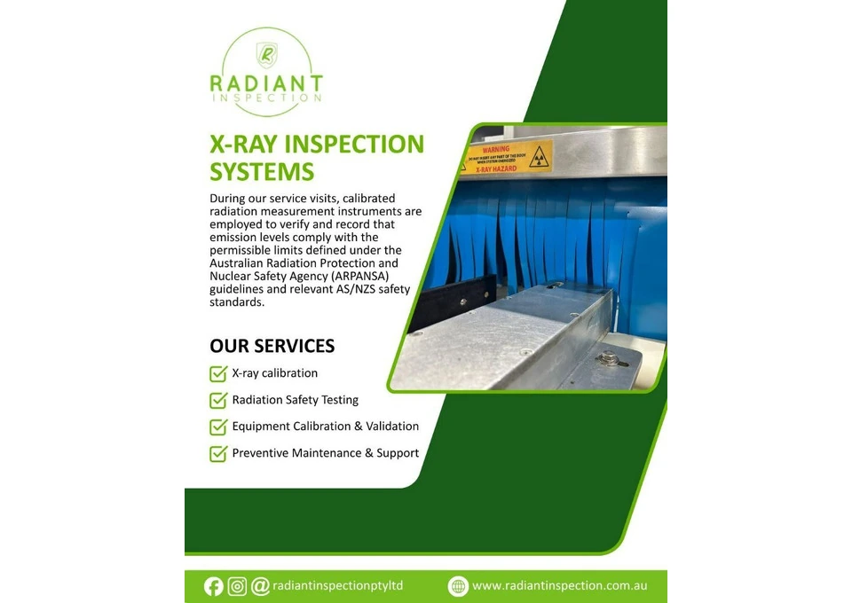 Radiant Inspection – X-Ray Inspection Machine Service & Calibration Across Australia