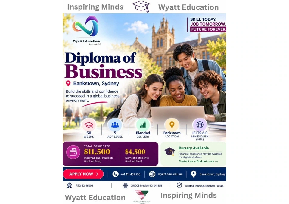 Diploma of Business in Sydney – Wyatt Education photo 1