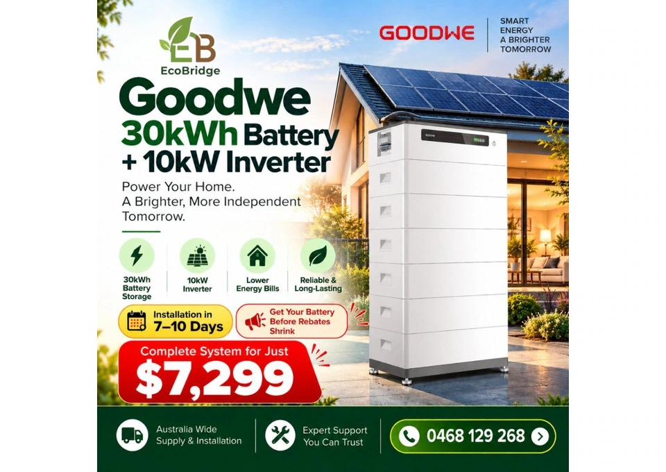 GOODWE 30kWh HOME BATTERY + 10kW INVERTER – $7,299 photo 1