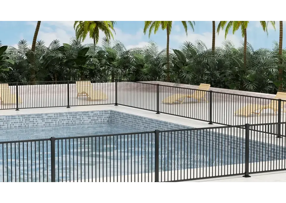 Stock Aluminium Pool Fence Panels with Child Resistant Latches Fitted photo 1