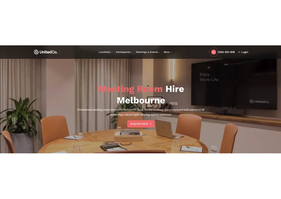 Professional Meeting Room Hire in Melbourne | United Co.