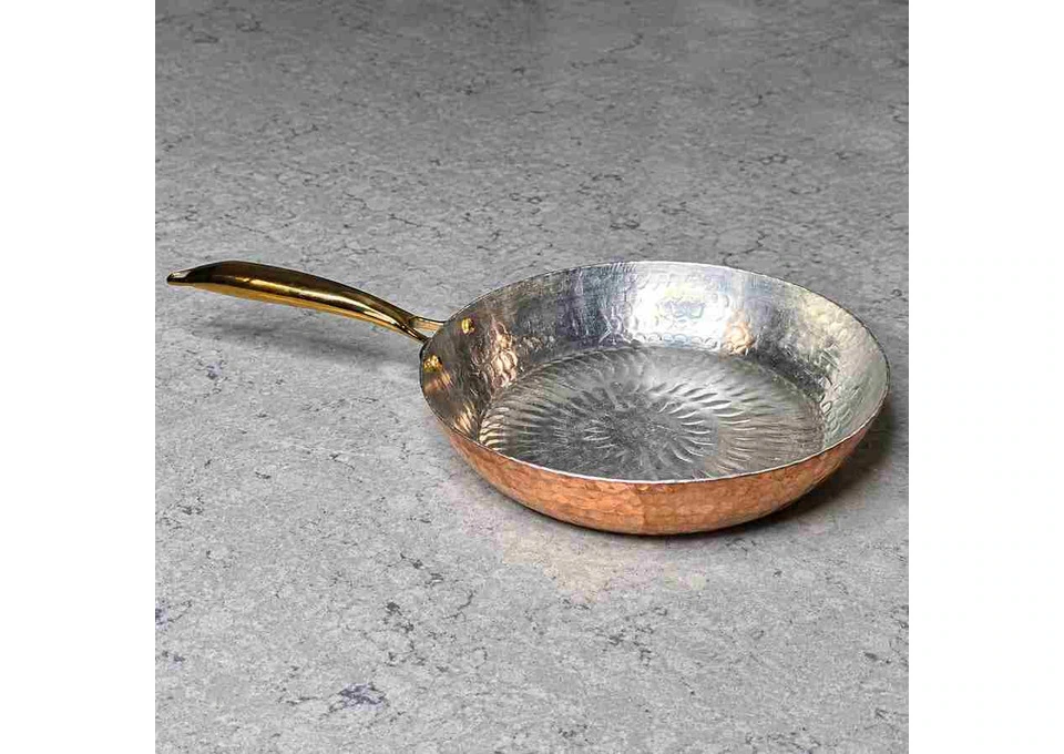 Pure Copper Frying Pan with Insulated Handle – Non-Stick Tin Lined Interior photo 1